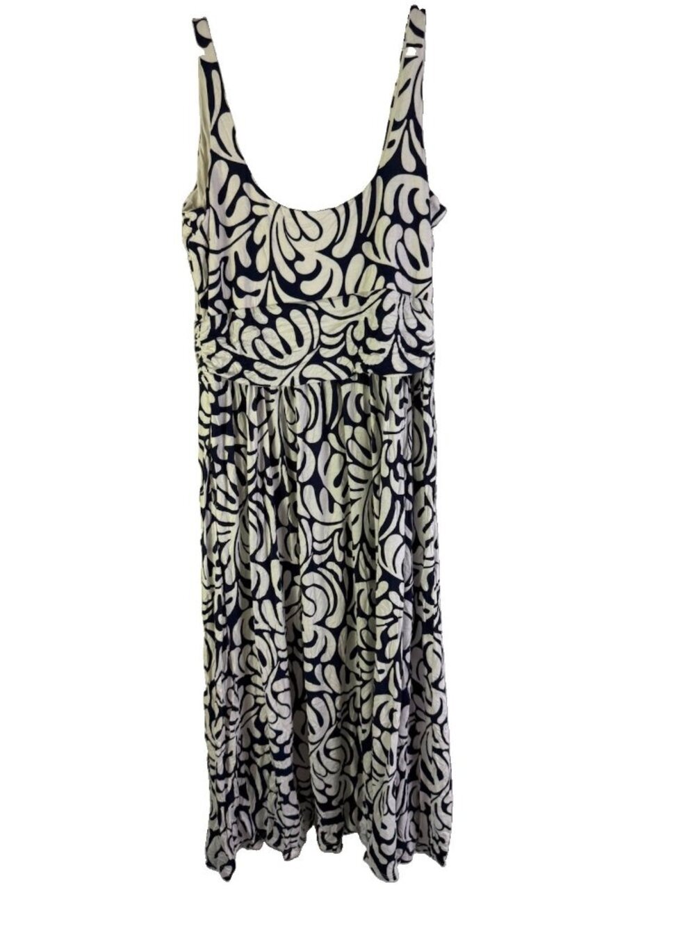 Boden Dress Slinky Midi Filagree Scroll Sun